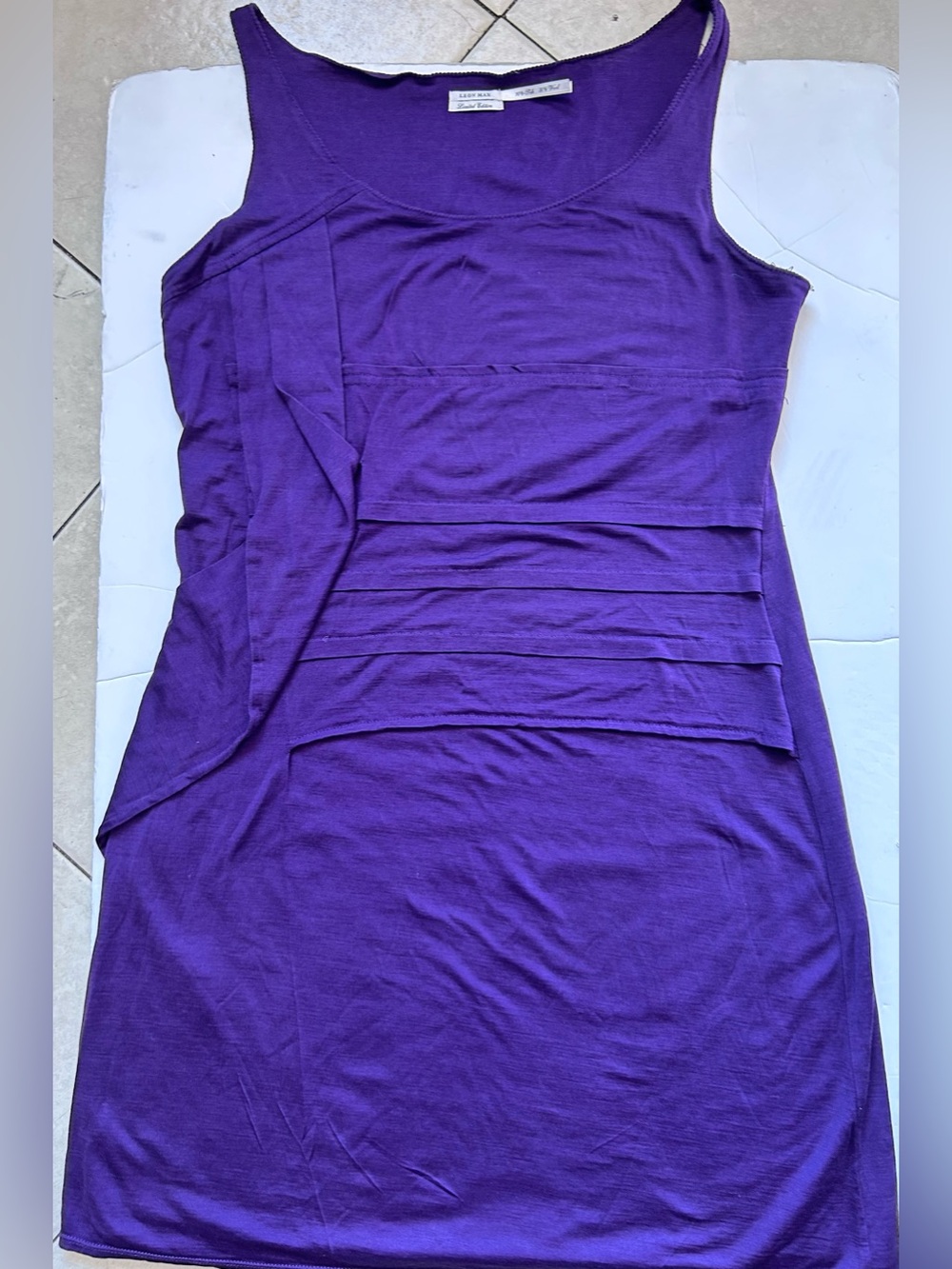 Leon Max Sleeveless Purple Layered Front Knit Dress